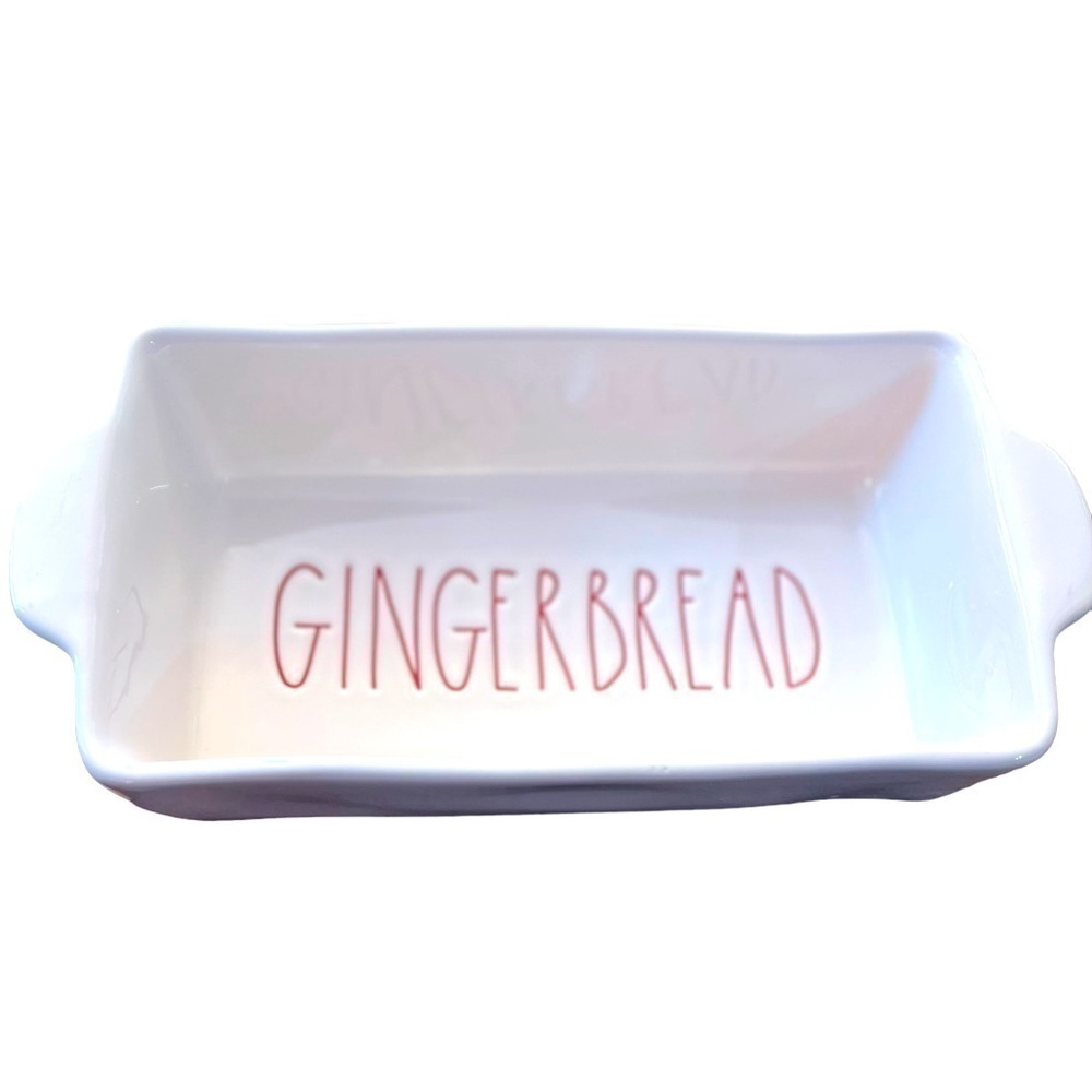 Rae Dunn Magenta Gingerbread Loaf Pan Holidays Red White Christmas